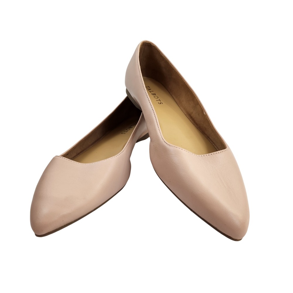 Talbots Womens Pink‎ Leather Pointed Toe Ballet Flats Shoes Size 9M